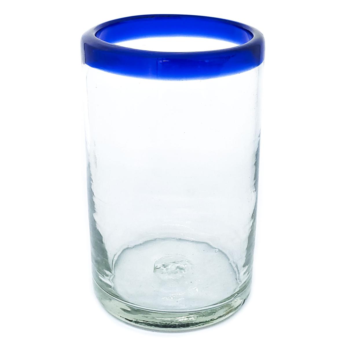 Ofertas / vasos grandes con borde azul cobalto, 14 oz, Vidrio Reciclado, Libre de Plomo y Toxinas / stos artesanales vasos le darn un toque clsico a su bebida favorita.